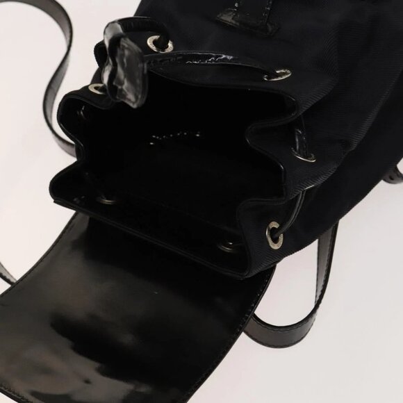 GUCCI Bamboo Backpack Canvas Black Silver 003 1998 0030 Auth 140163 - Picture 14 of 16